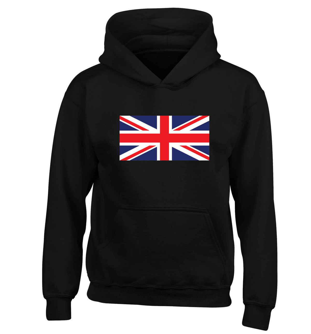 Union Jack children's black hoodie 12-13 Years