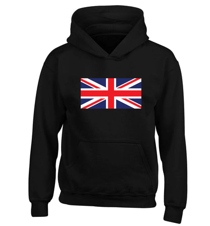 Union Jack children's black hoodie 12-13 Years