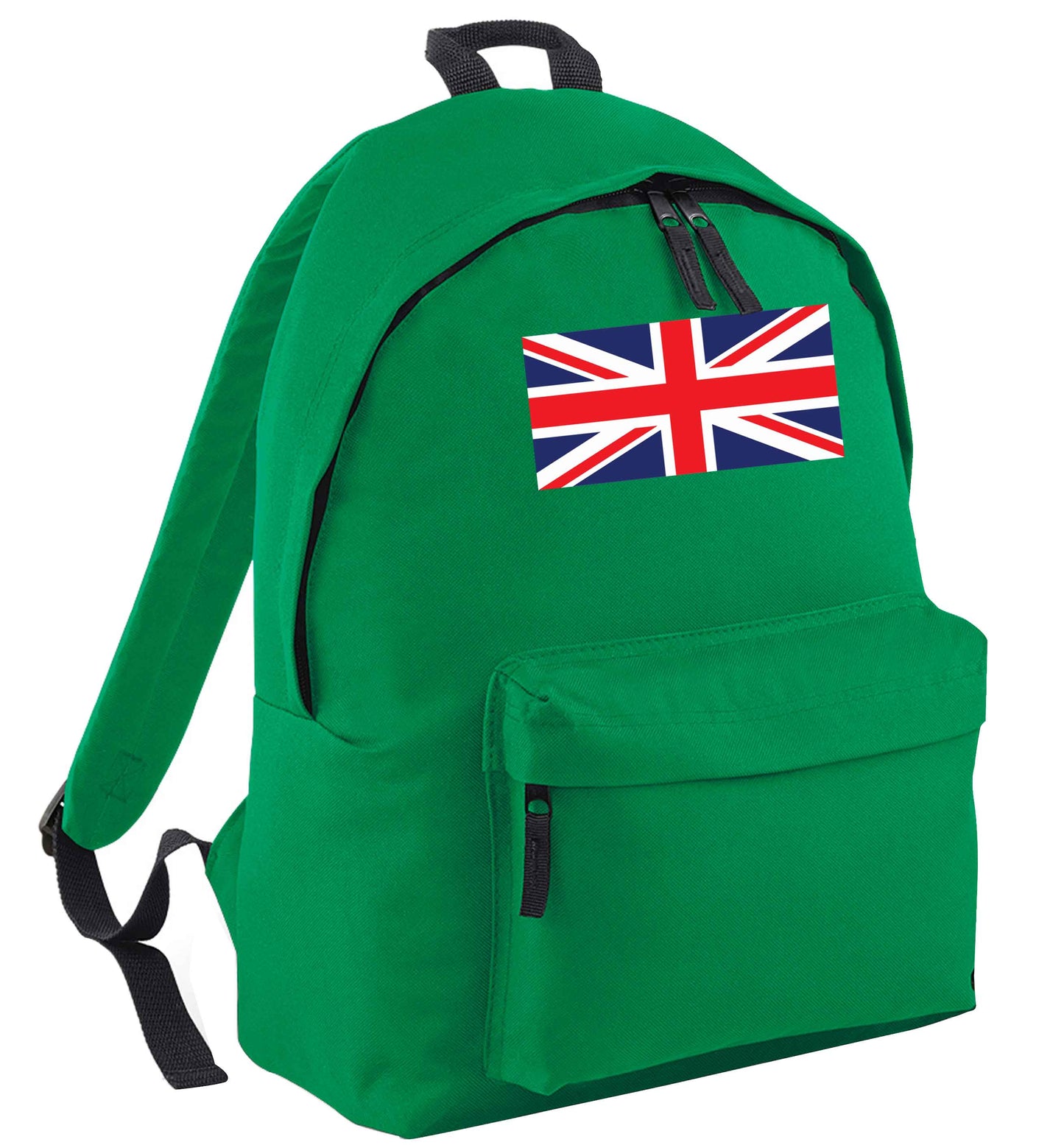 Union Jack green adults backpack