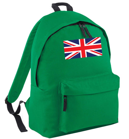 Union Jack green adults backpack