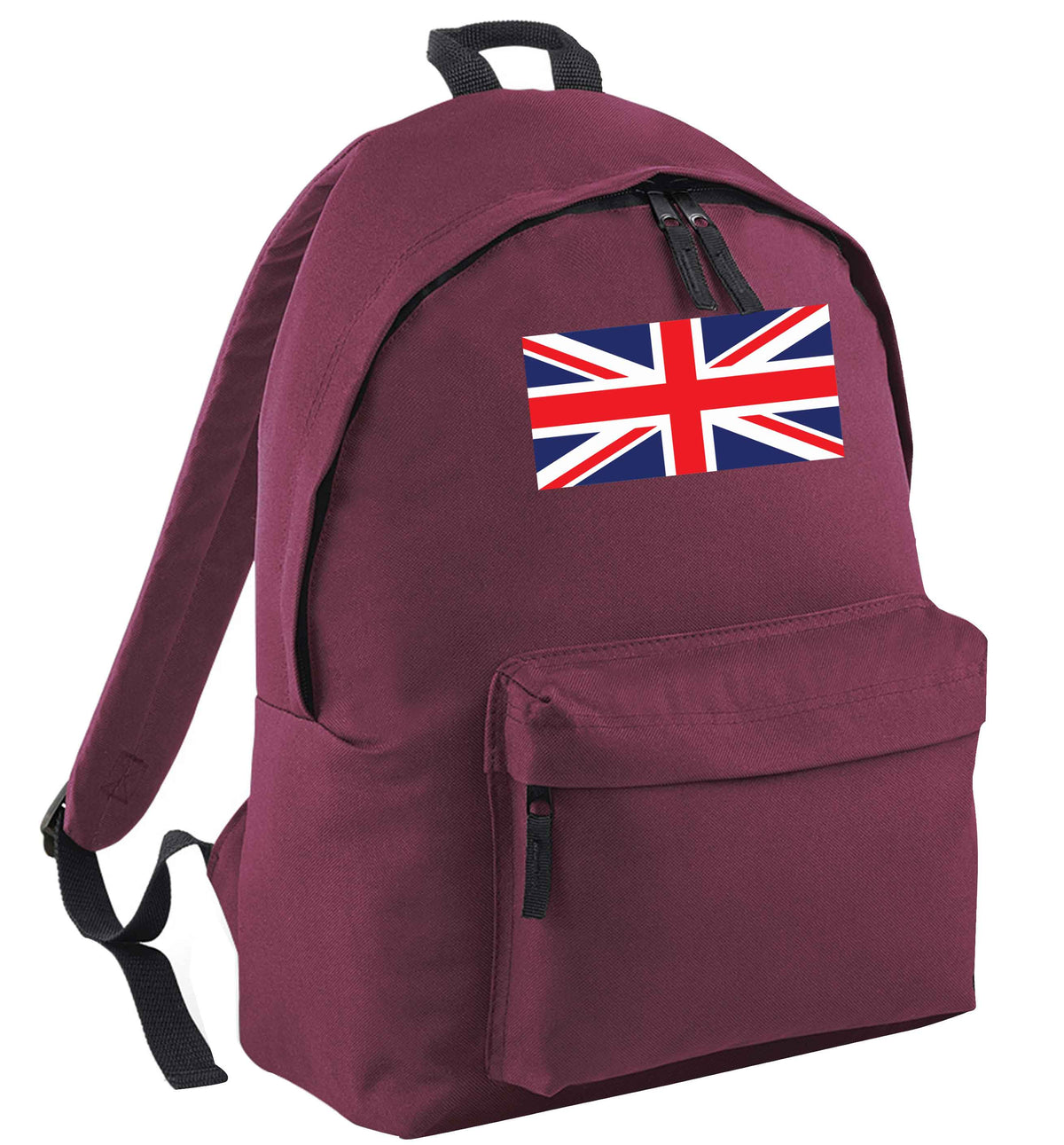 Union Jack maroon adults backpack