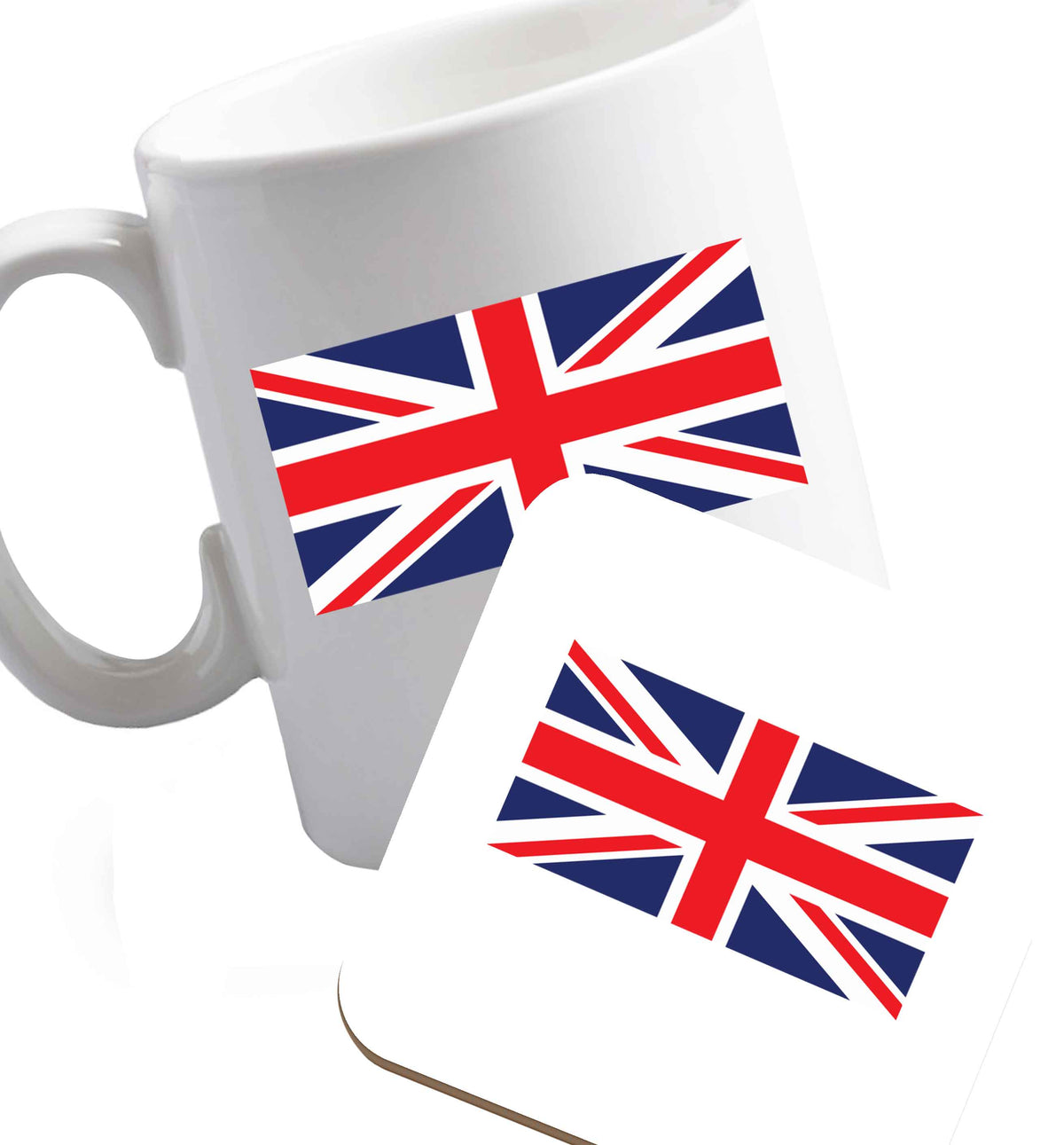 10 oz Favourite Type Pan Pancake ceramic mug and coaster set right handed