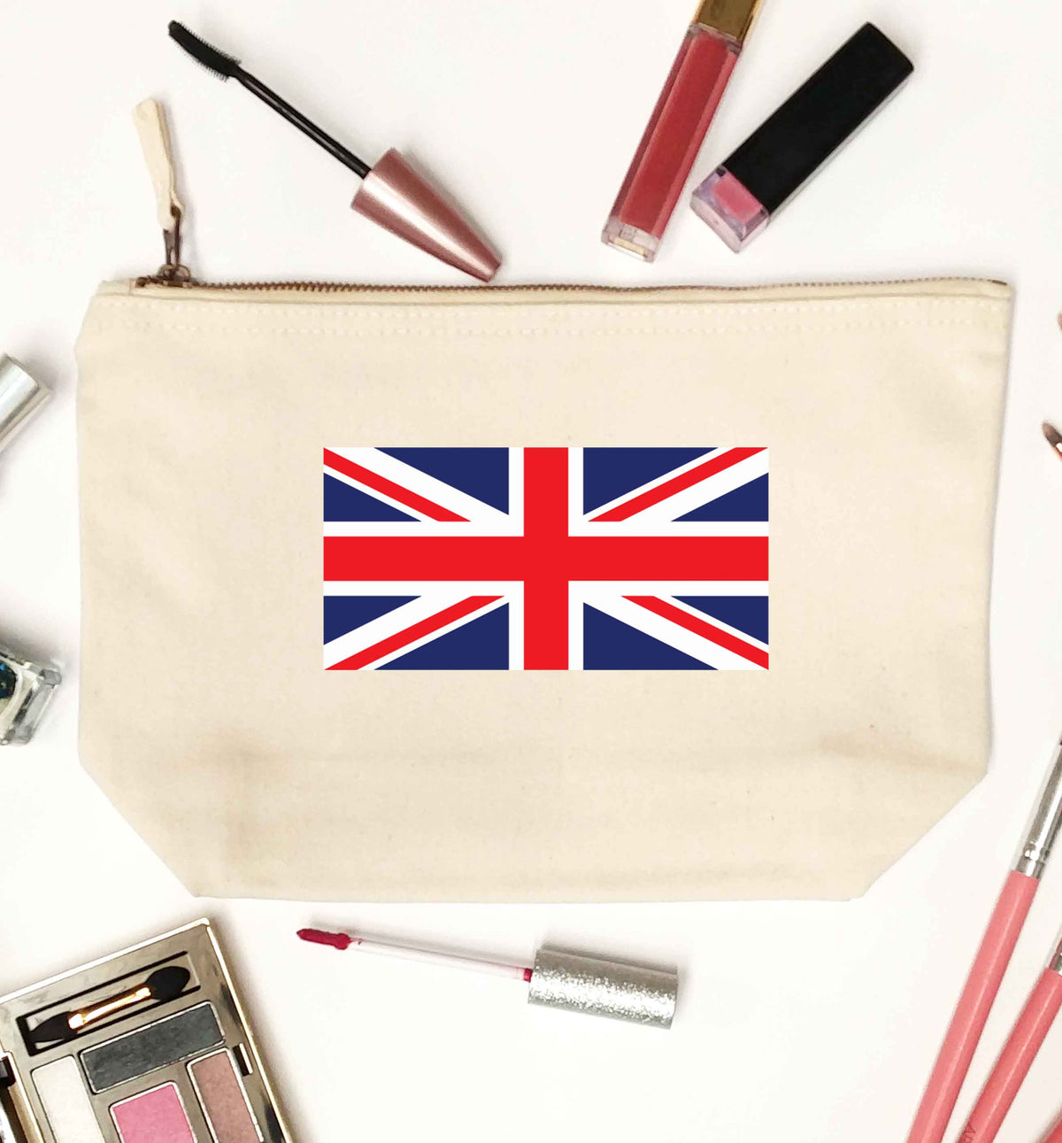 Union Jack natural makeup bag
