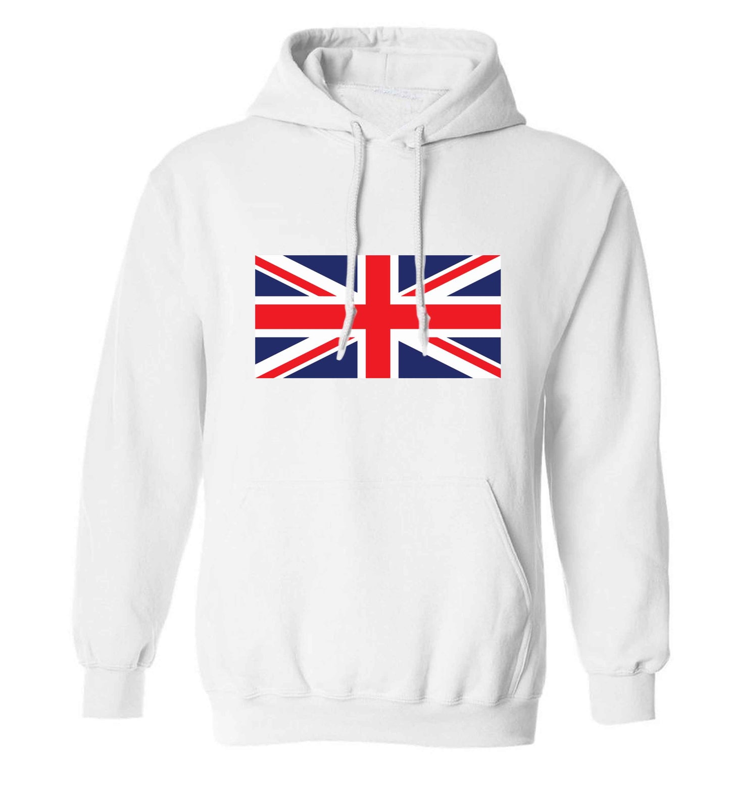 Union Jack adults unisex white hoodie 2XL
