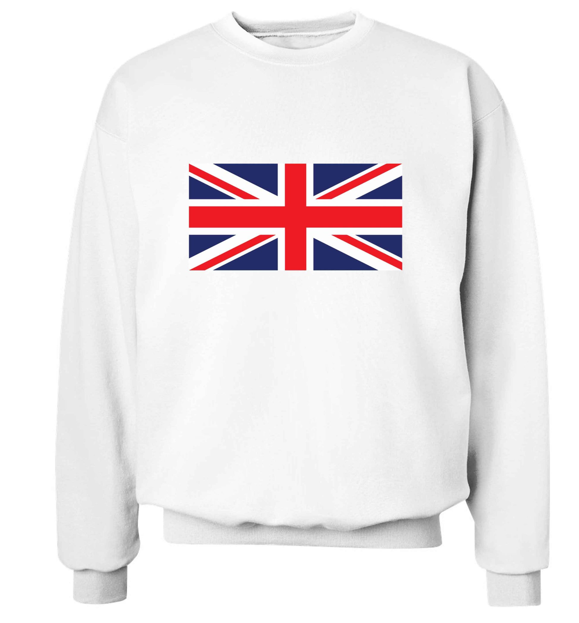 Union Jack adult's unisex white sweater 2XL
