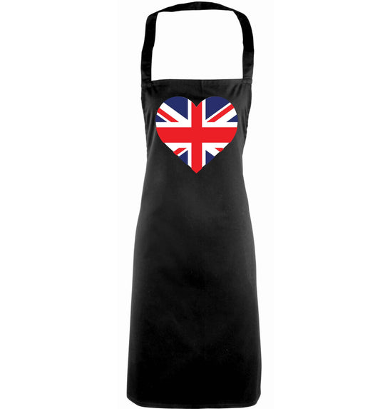 Union Jack Heart adults black apron