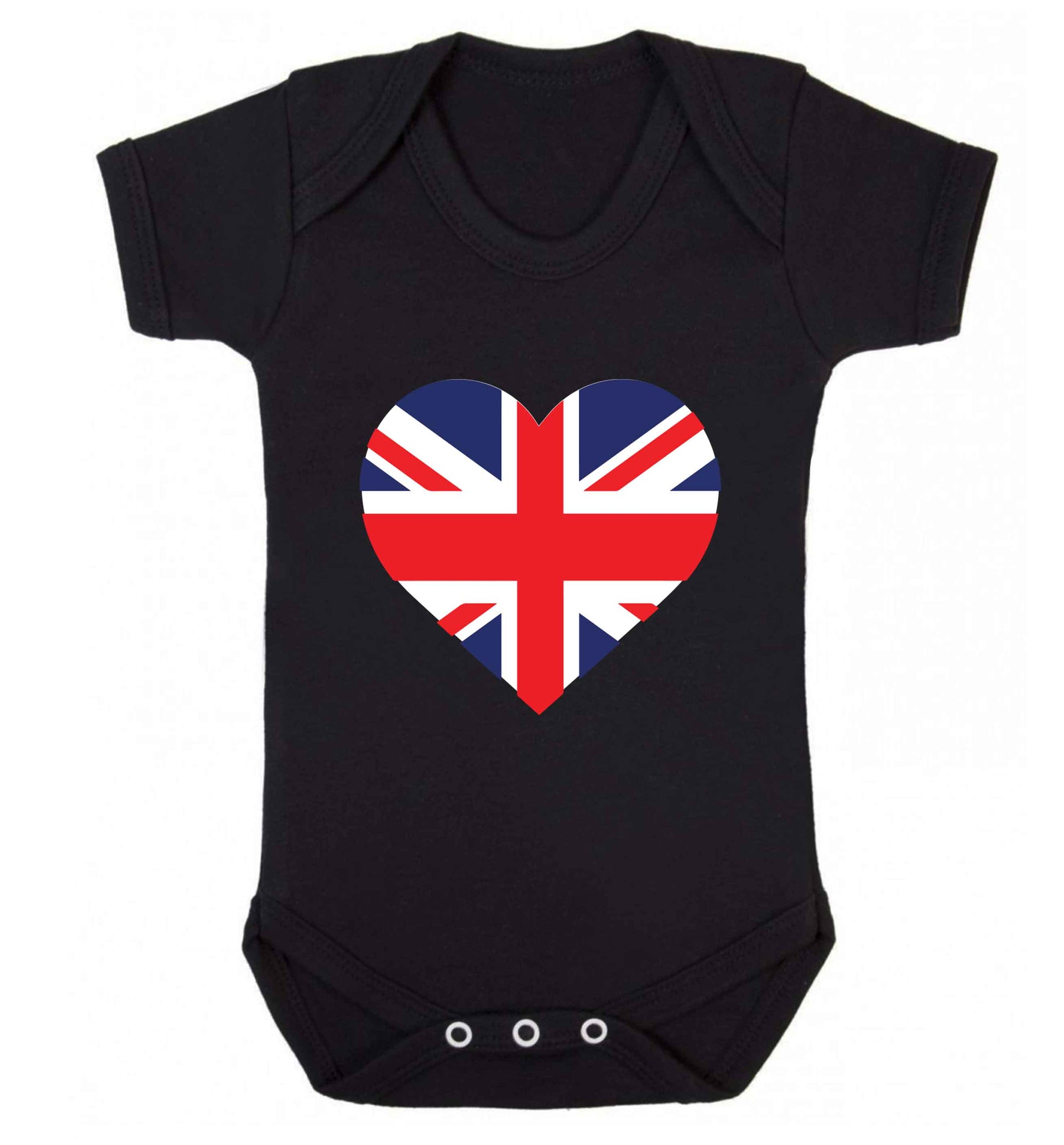 Union Jack Heart baby vest black 18-24 months