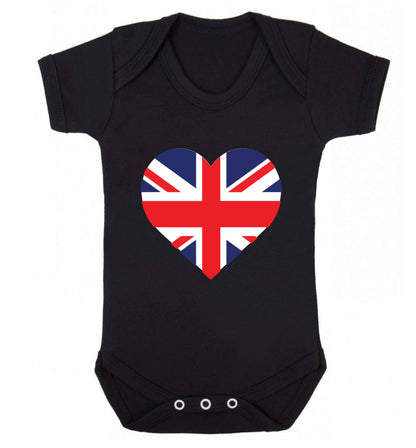 Union Jack Heart baby vest black 18-24 months