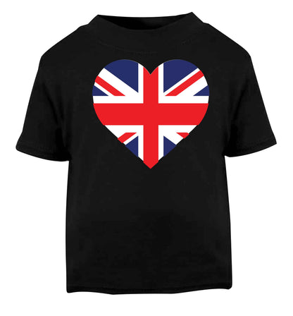 Union Jack Heart Black baby toddler Tshirt 2 years
