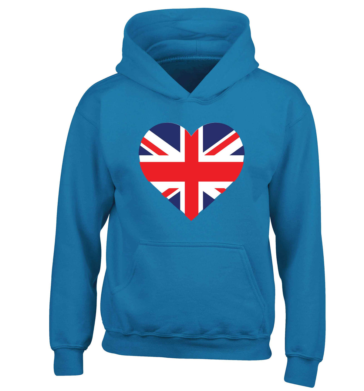 Union Jack Heart children's blue hoodie 12-13 Years
