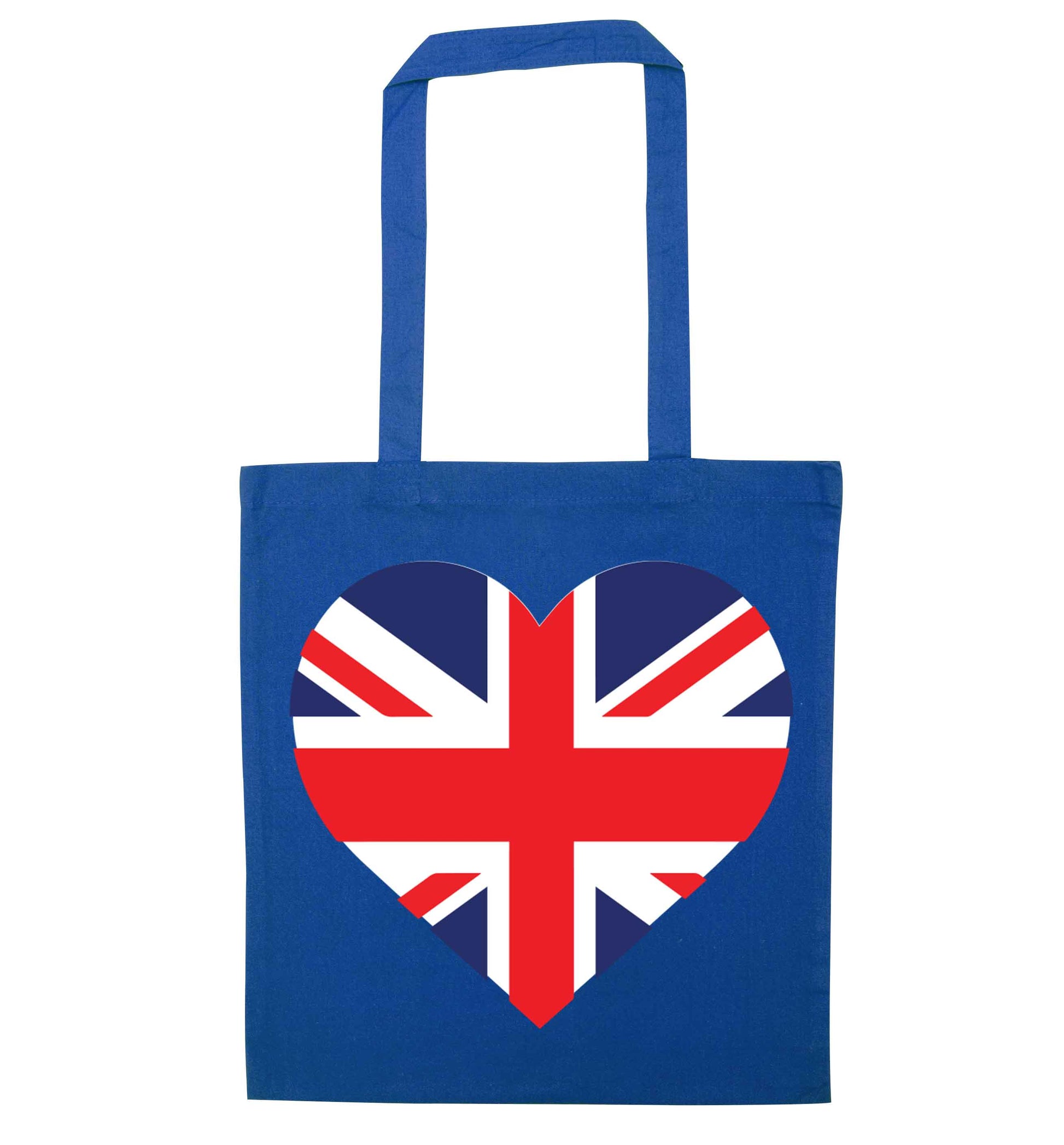 Union Jack Heart blue tote bag