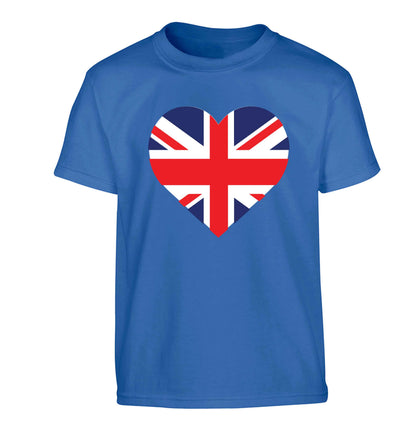 Union Jack Heart Children's blue Tshirt 12-13 Years