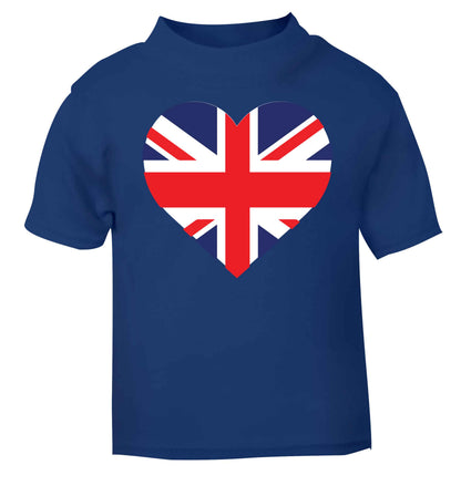 Union Jack Heart blue baby toddler Tshirt 2 Years