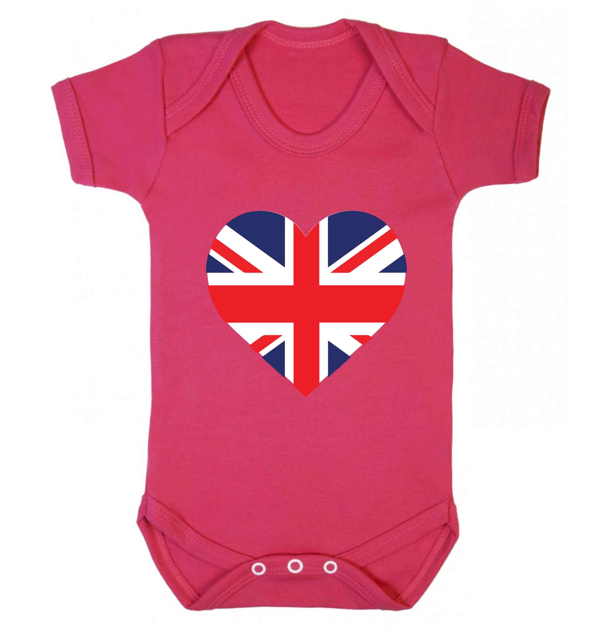 Union Jack Heart baby vest dark pink 18-24 months