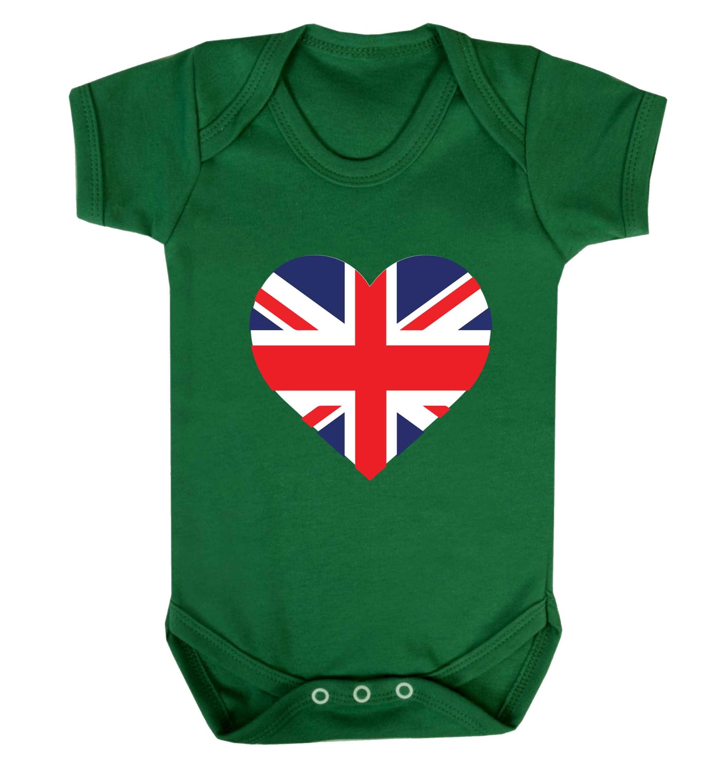Union Jack Heart baby vest green 18-24 months