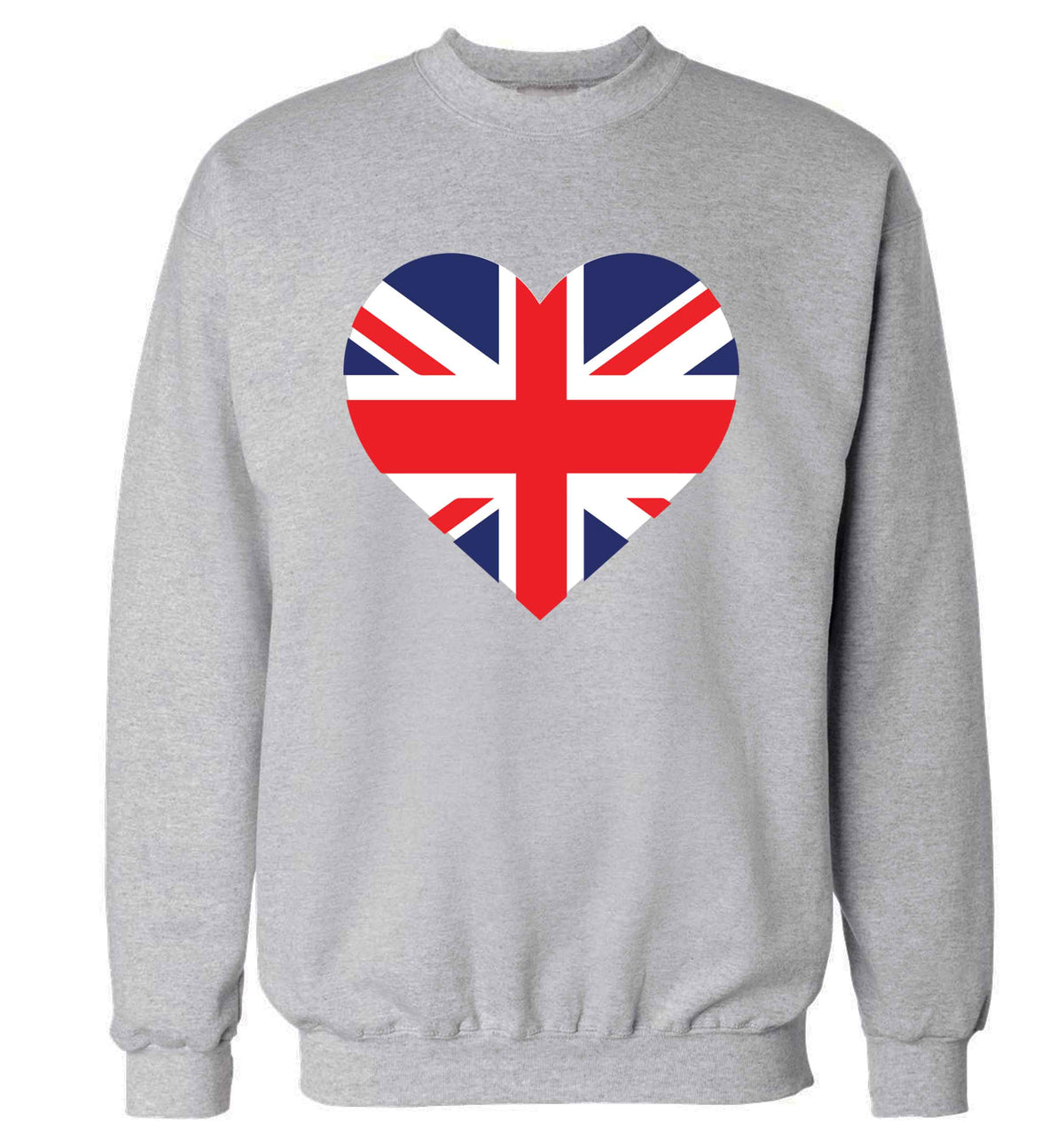 Union Jack Heart adult's unisex grey sweater 2XL