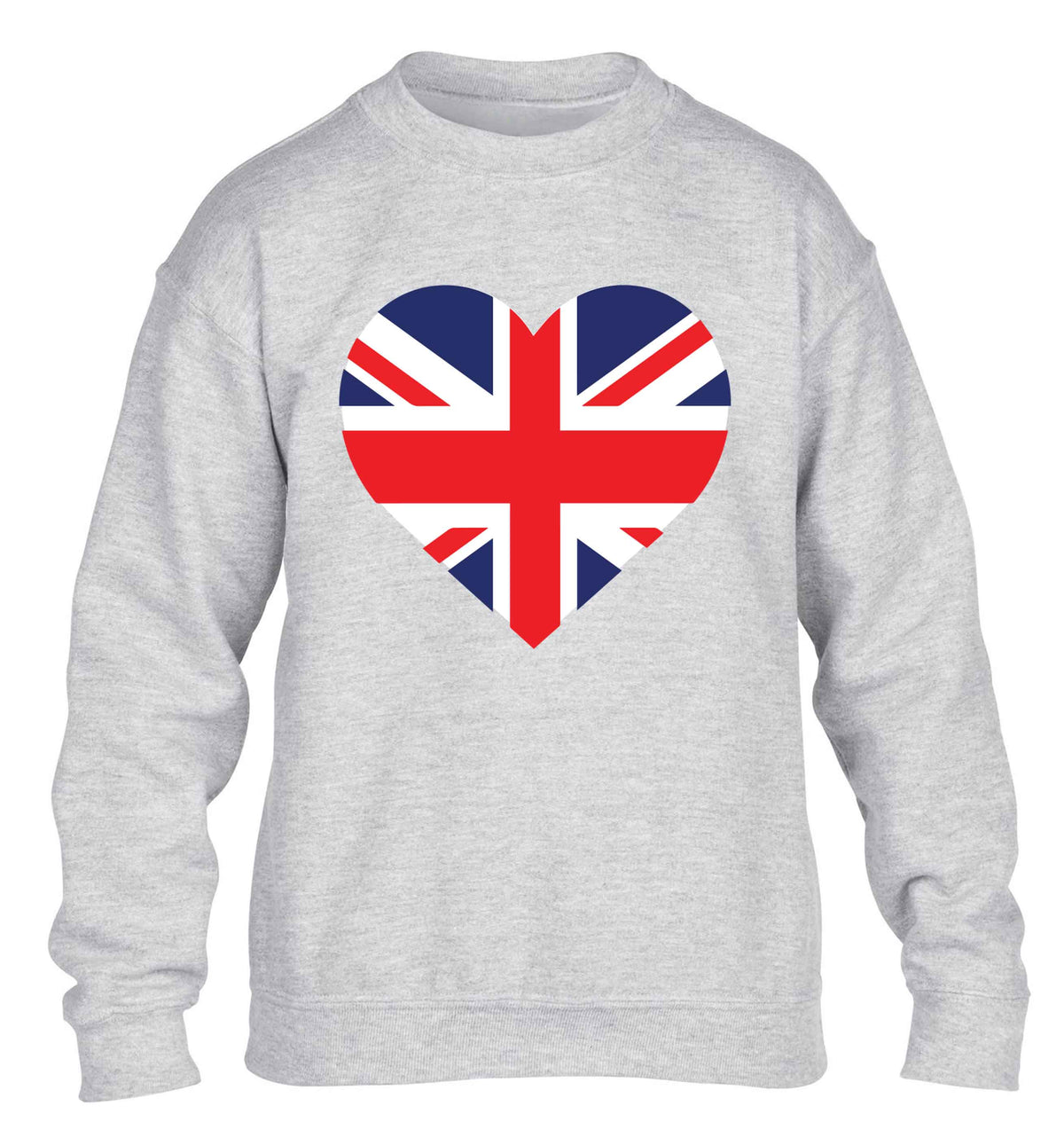 Union Jack Heart children's grey sweater 12-13 Years