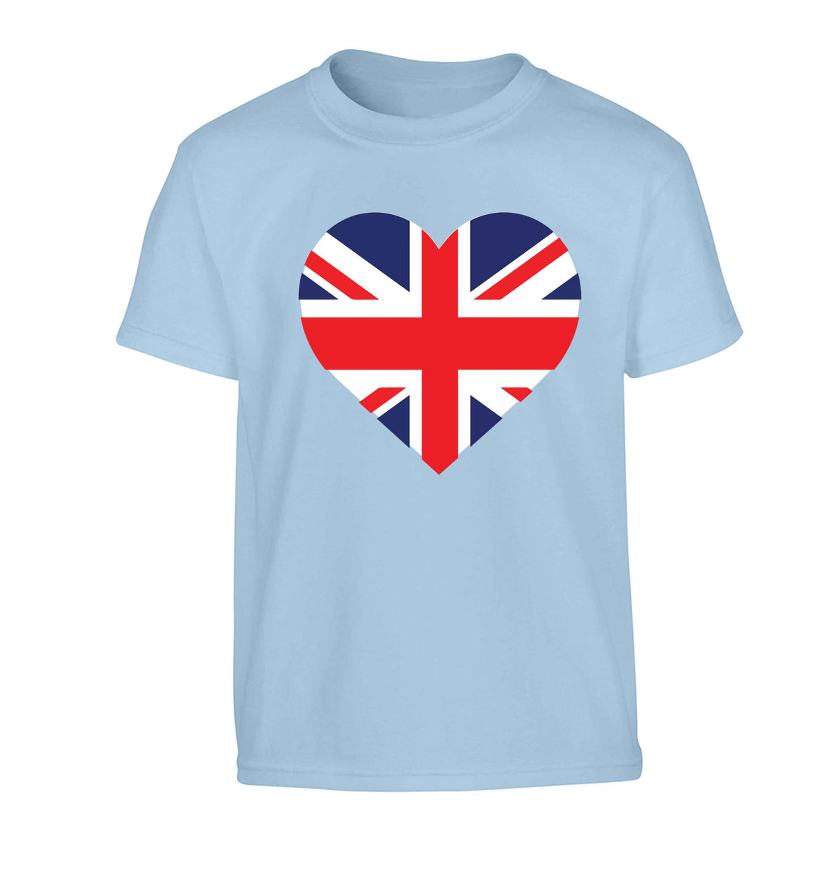 Union Jack Heart Children's light blue Tshirt 12-13 Years
