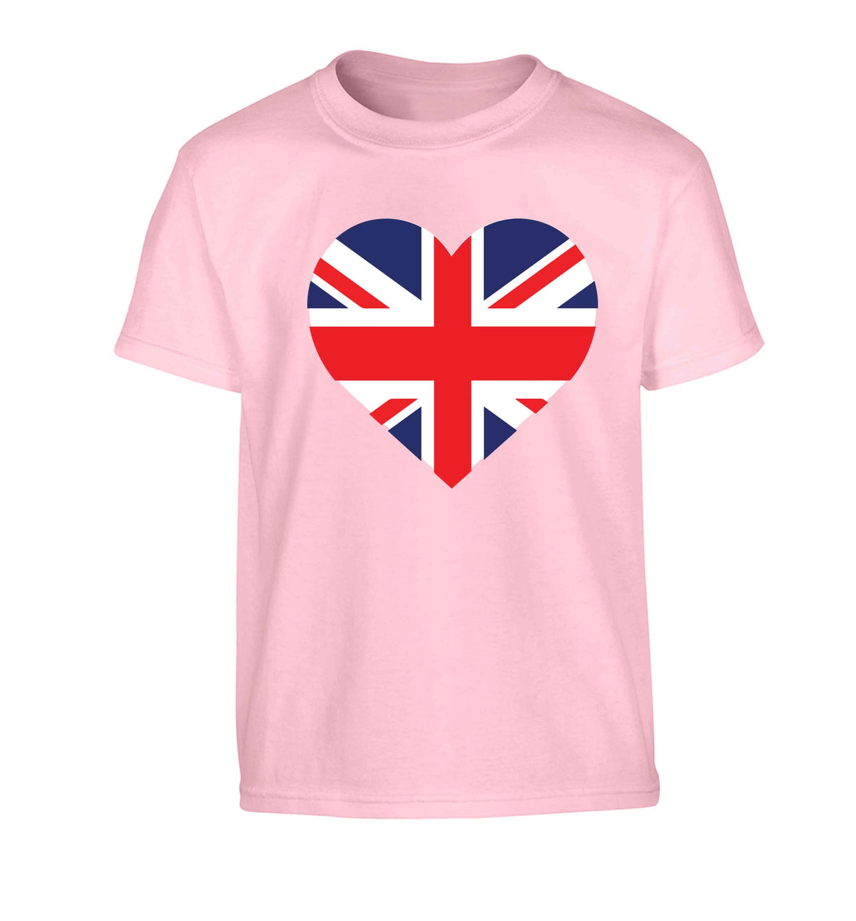 Union Jack Heart Children's light pink Tshirt 12-13 Years