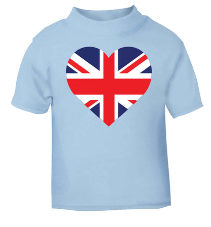 Union Jack Heart light blue baby toddler Tshirt 2 Years