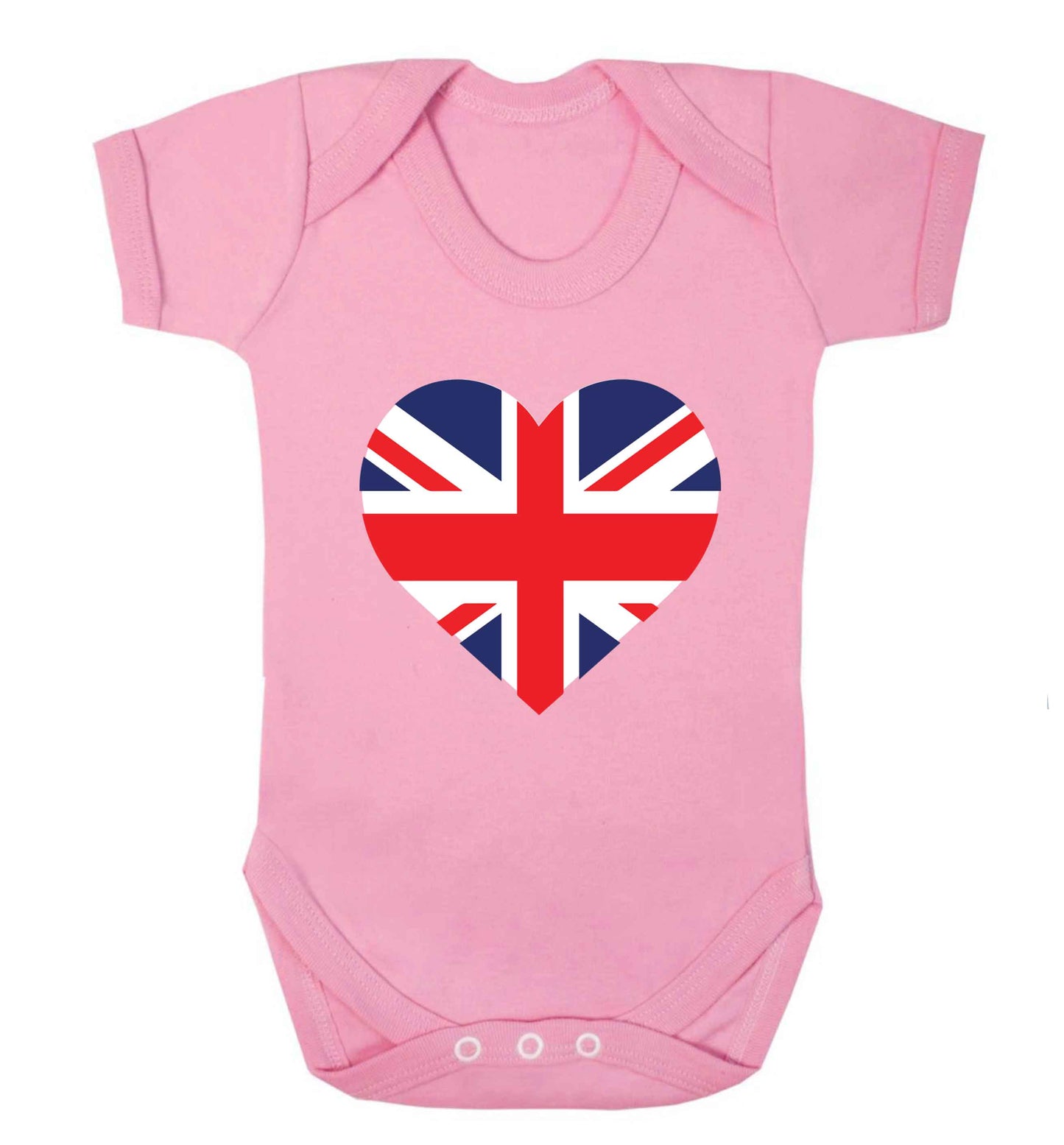 Union Jack Heart baby vest pale pink 18-24 months