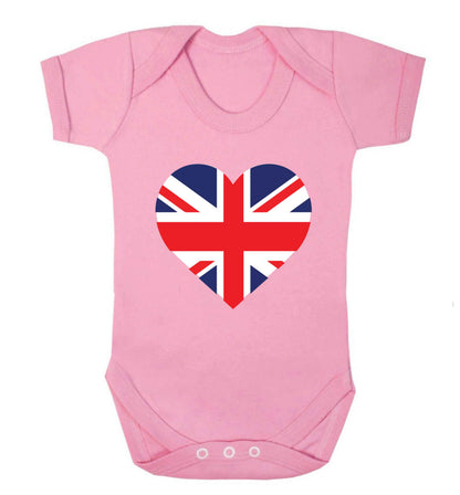 Union Jack Heart baby vest pale pink 18-24 months