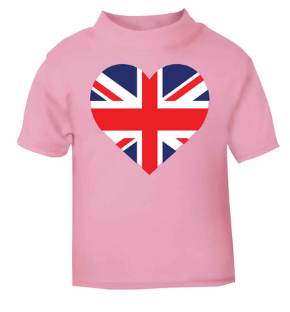 Union Jack Heart light pink baby toddler Tshirt 2 Years