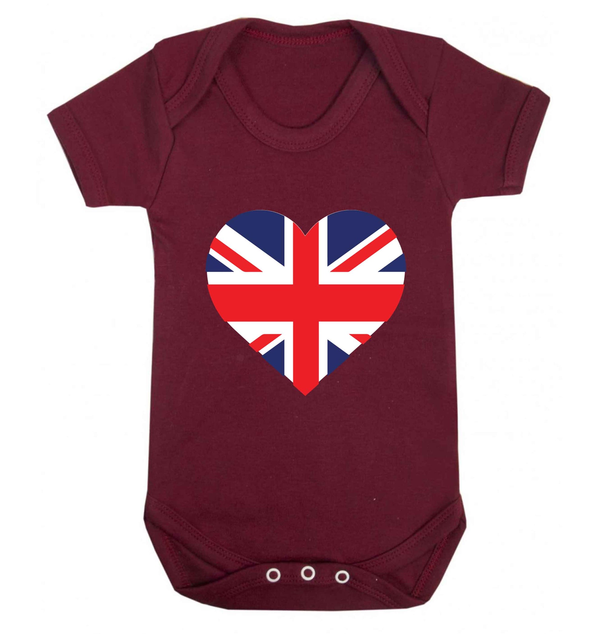 Union Jack Heart baby vest maroon 18-24 months