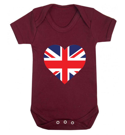 Union Jack Heart baby vest maroon 18-24 months