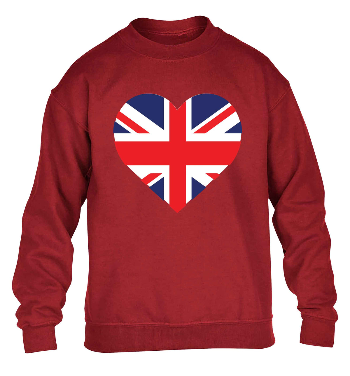 Union Jack Heart children's grey sweater 12-13 Years