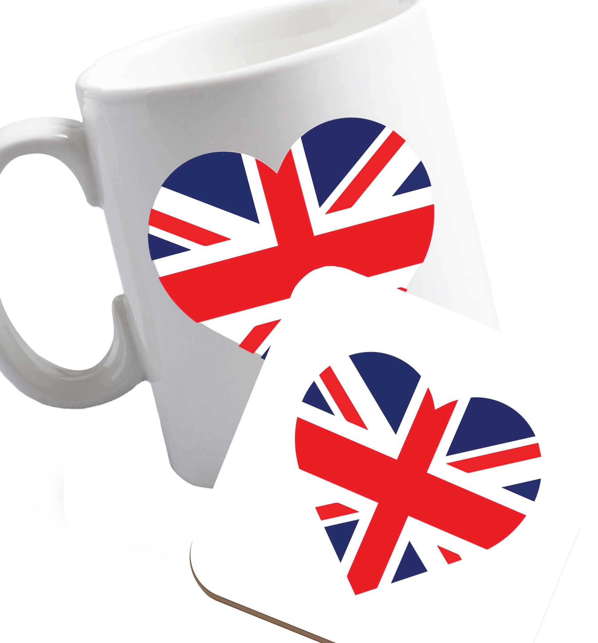 10 oz Favourite Type Pan Pancake ceramic mug and coaster set right handed