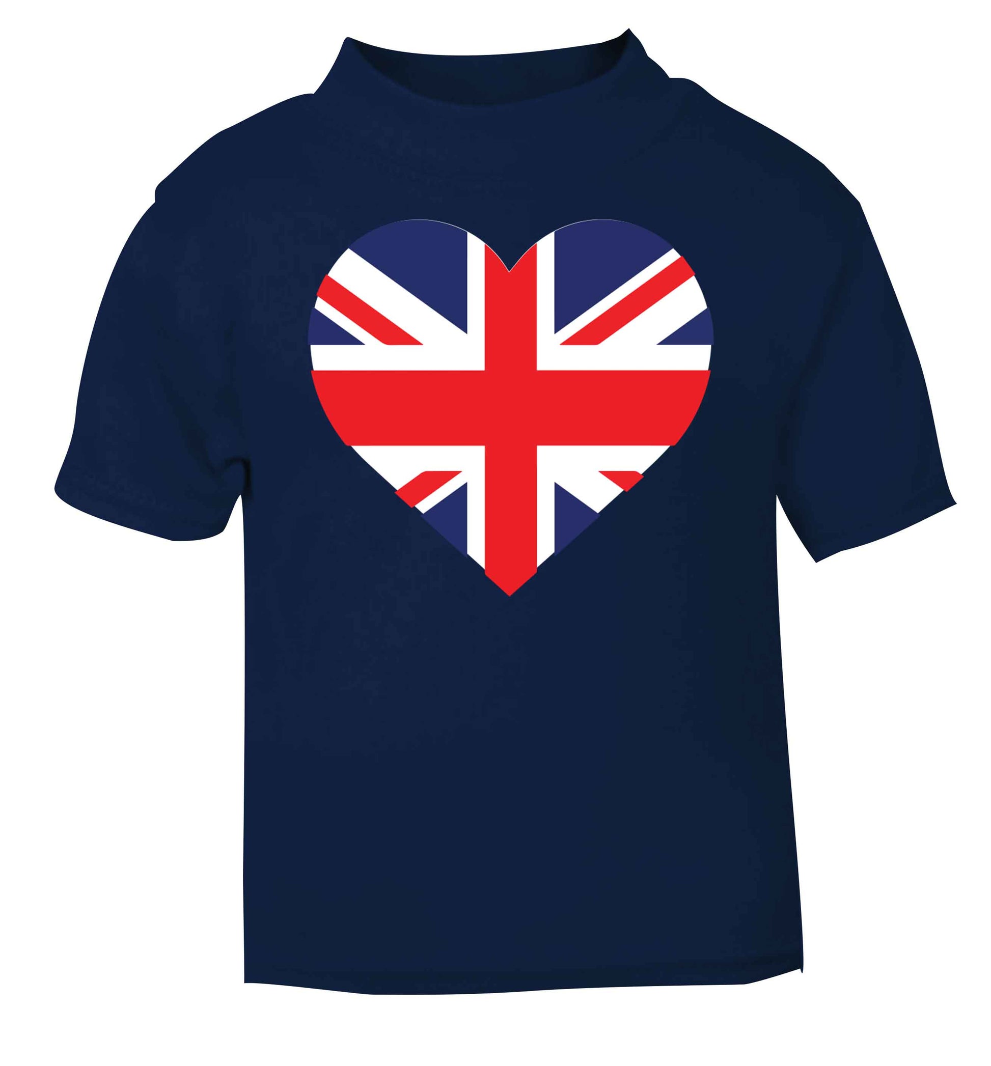 Union Jack Heart navy baby toddler Tshirt 2 Years