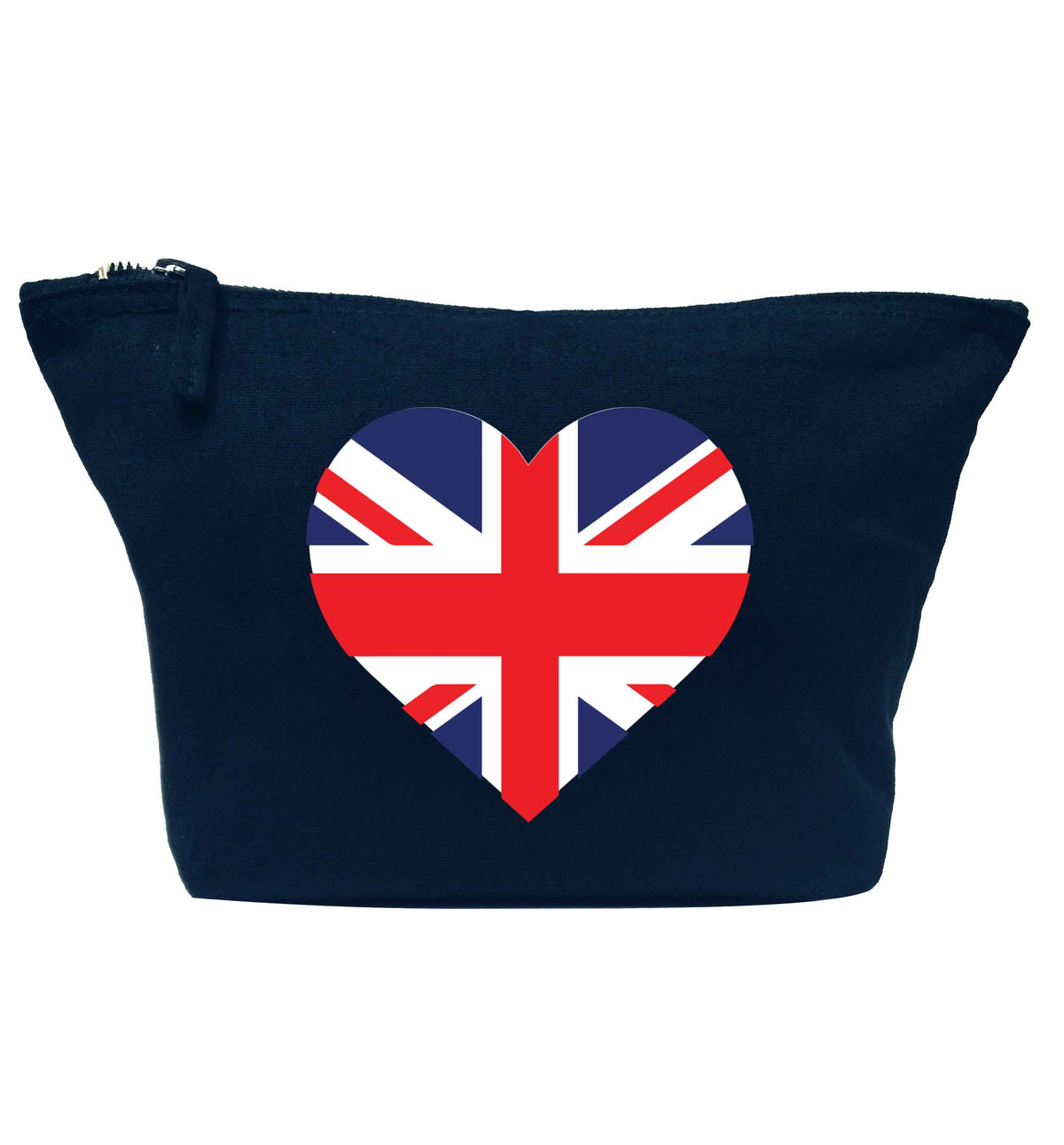 Union Jack Heart navy makeup bag