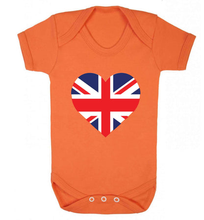 Union Jack Heart baby vest orange 18-24 months