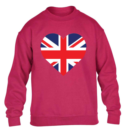 Union Jack Heart children's pink sweater 12-13 Years