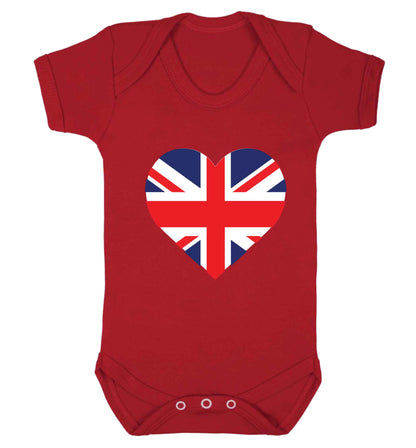 Union Jack Heart baby vest red 18-24 months