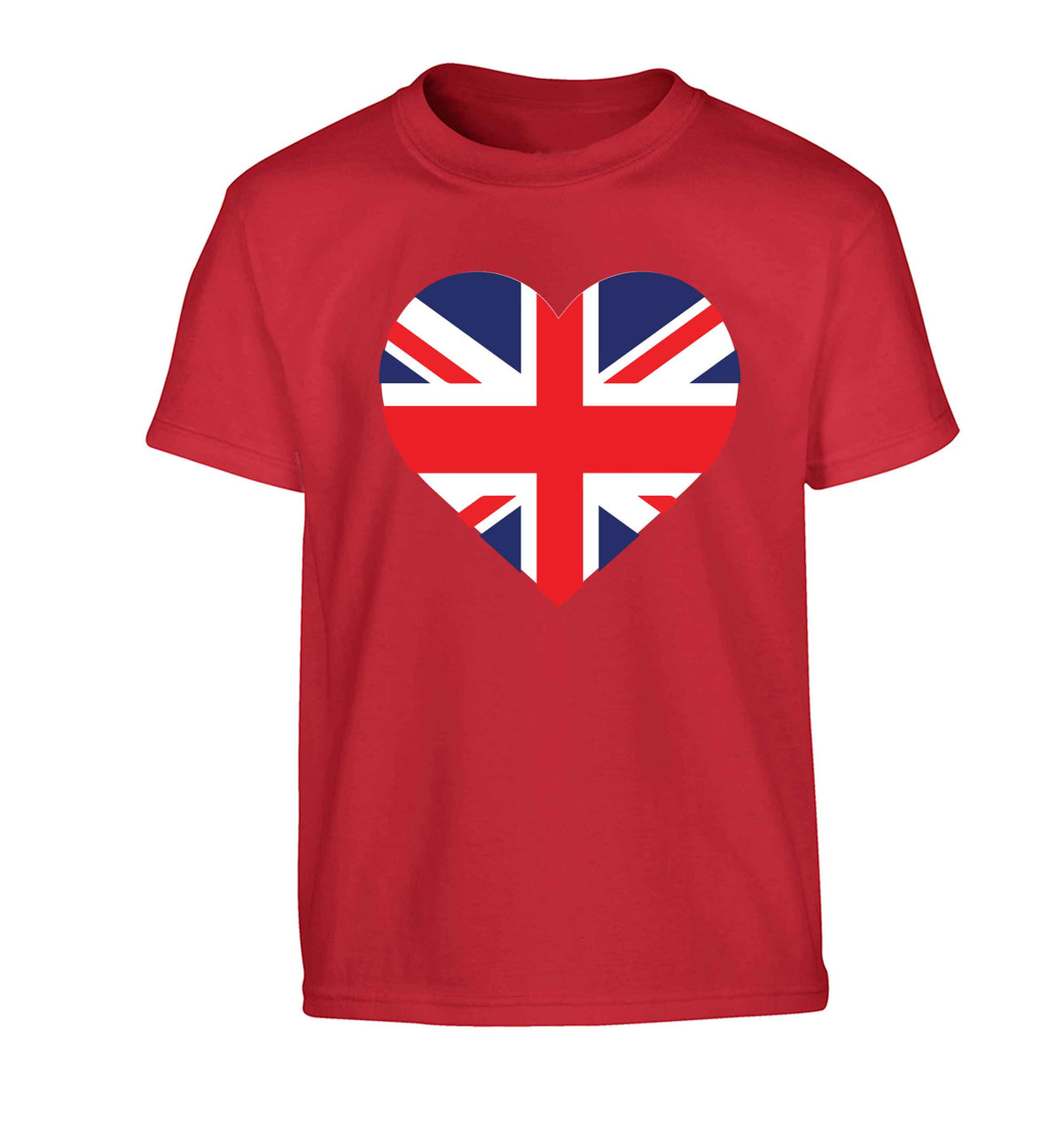Union Jack Heart Children's red Tshirt 12-13 Years