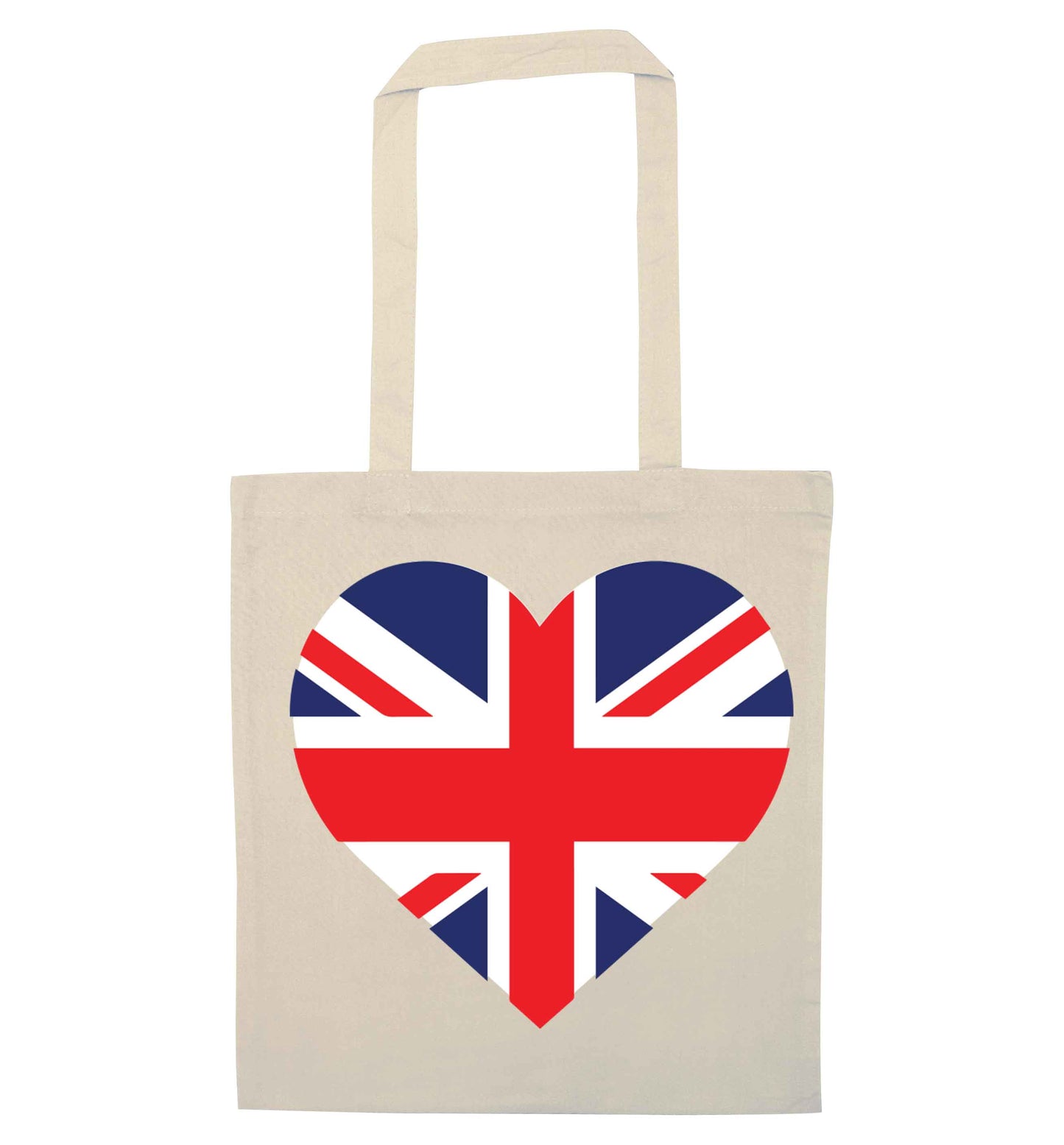 Union Jack Heart natural tote bag