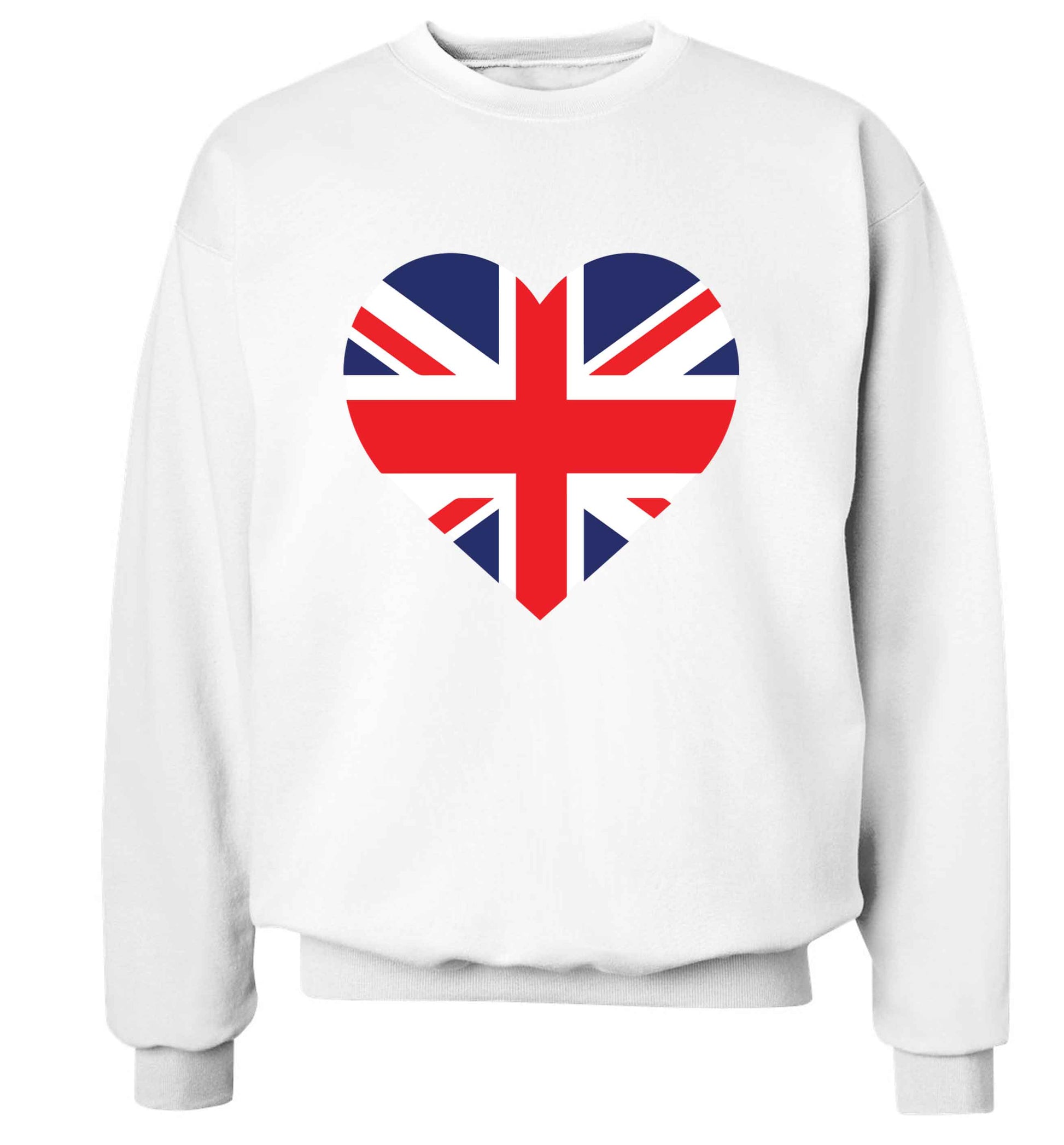 Union Jack Heart adult's unisex white sweater 2XL
