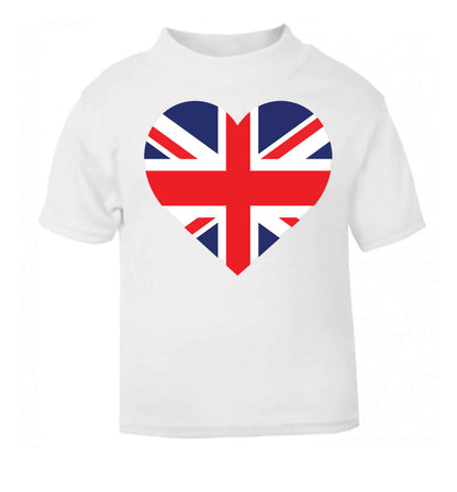 Union Jack Heart white baby toddler Tshirt 2 Years