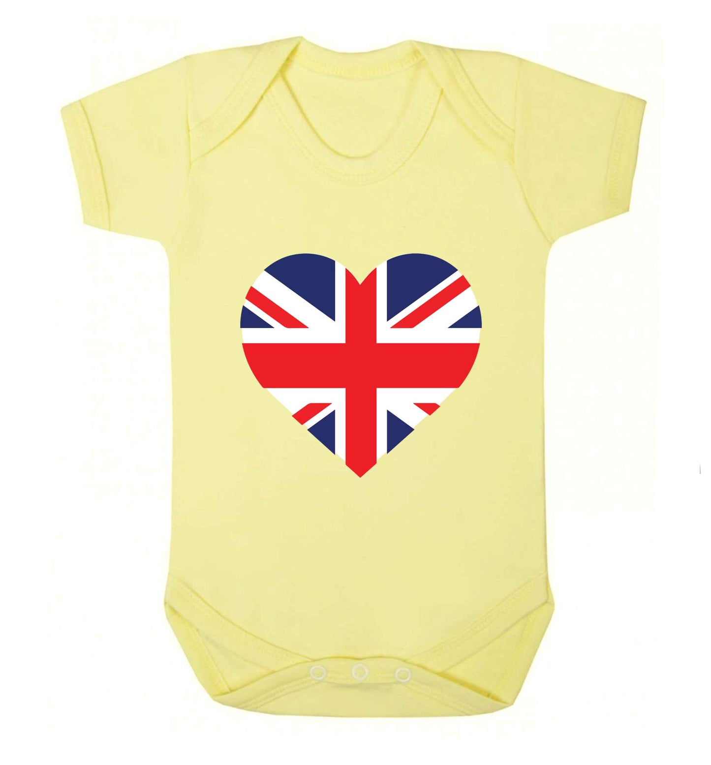 Union Jack Heart baby vest pale yellow 18-24 months