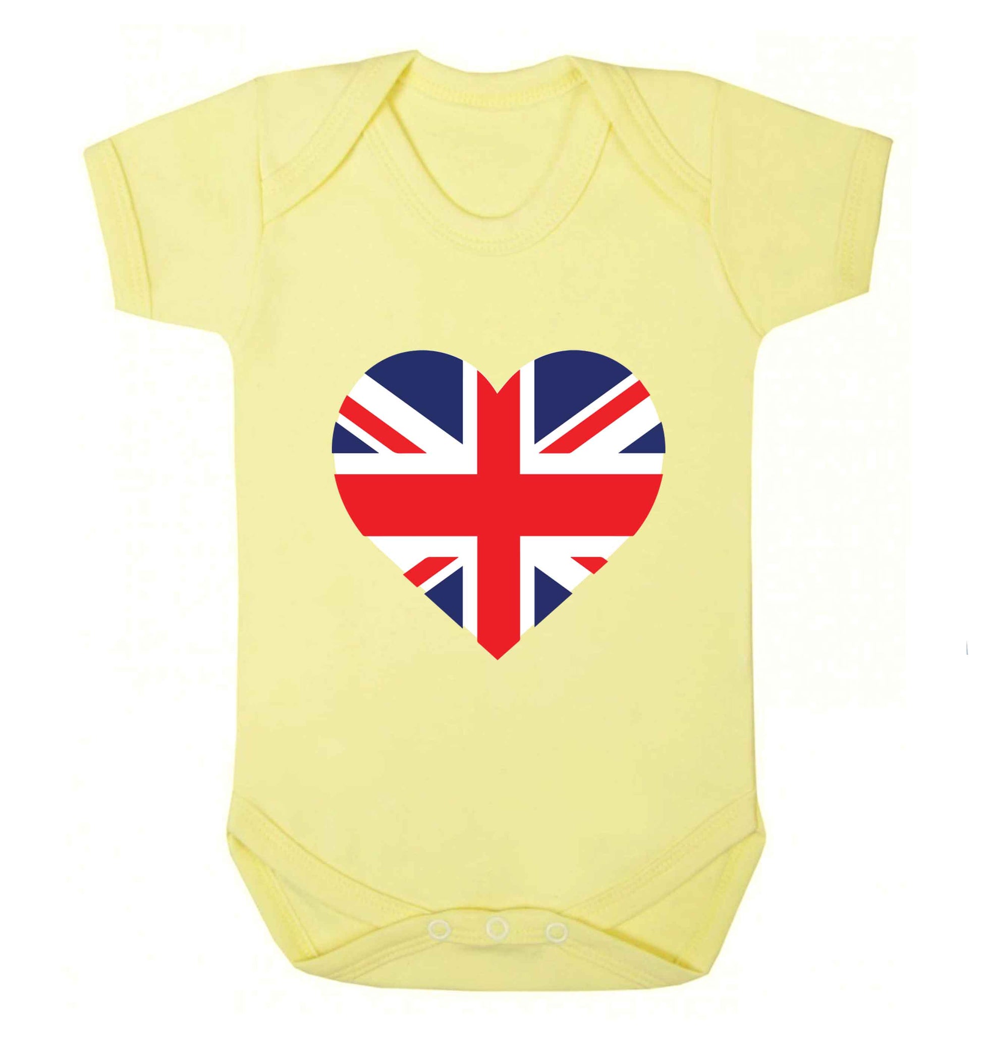 Union Jack Heart baby vest pale yellow 18-24 months