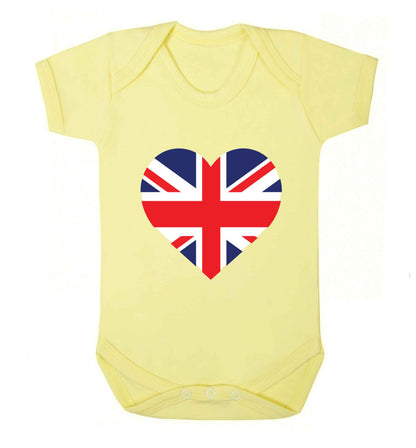 Union Jack Heart baby vest pale yellow 18-24 months