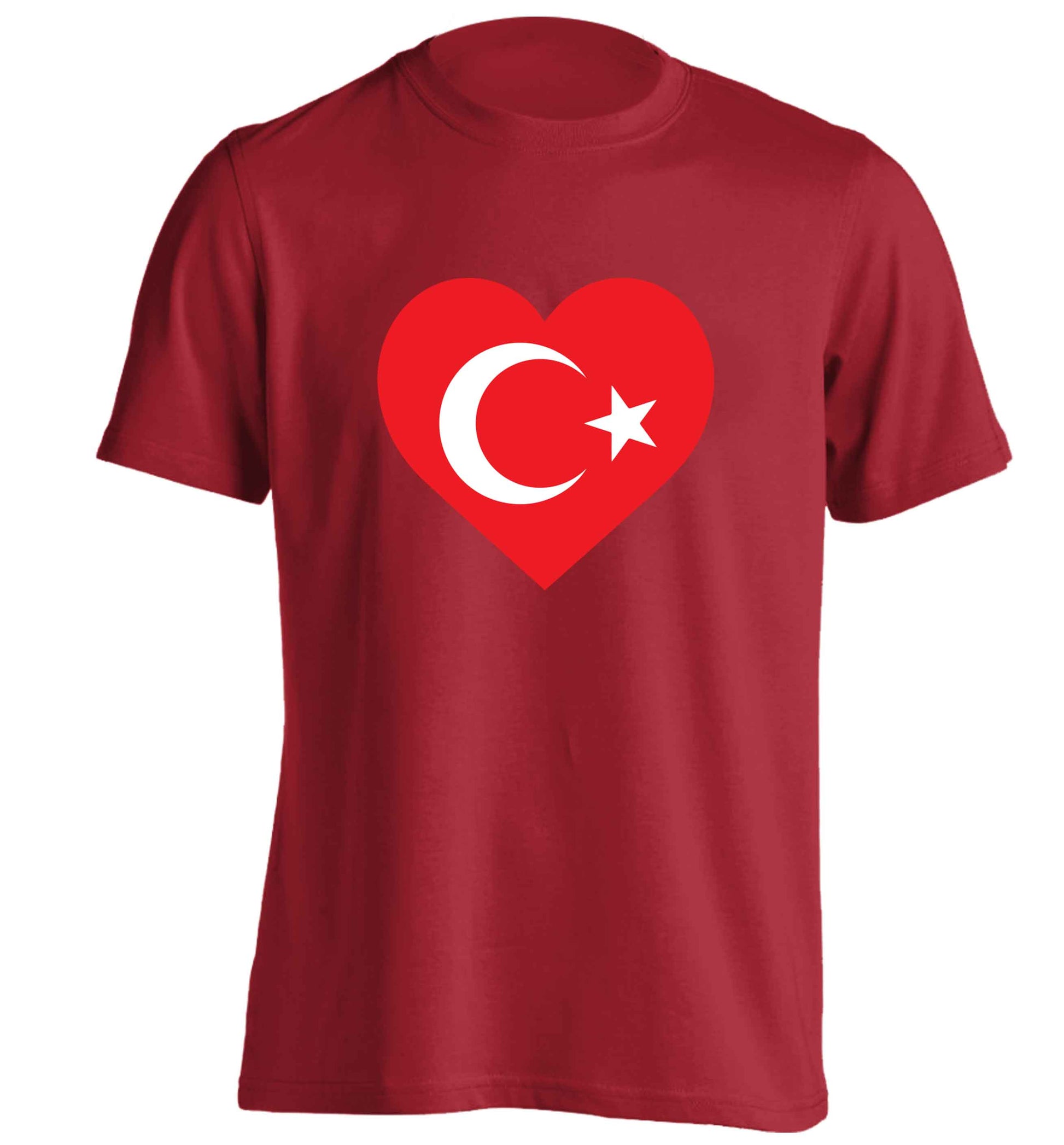 Union Jack Heart adults unisex red Tshirt 2XL