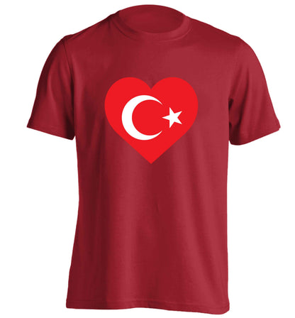 Union Jack Heart adults unisex red Tshirt 2XL