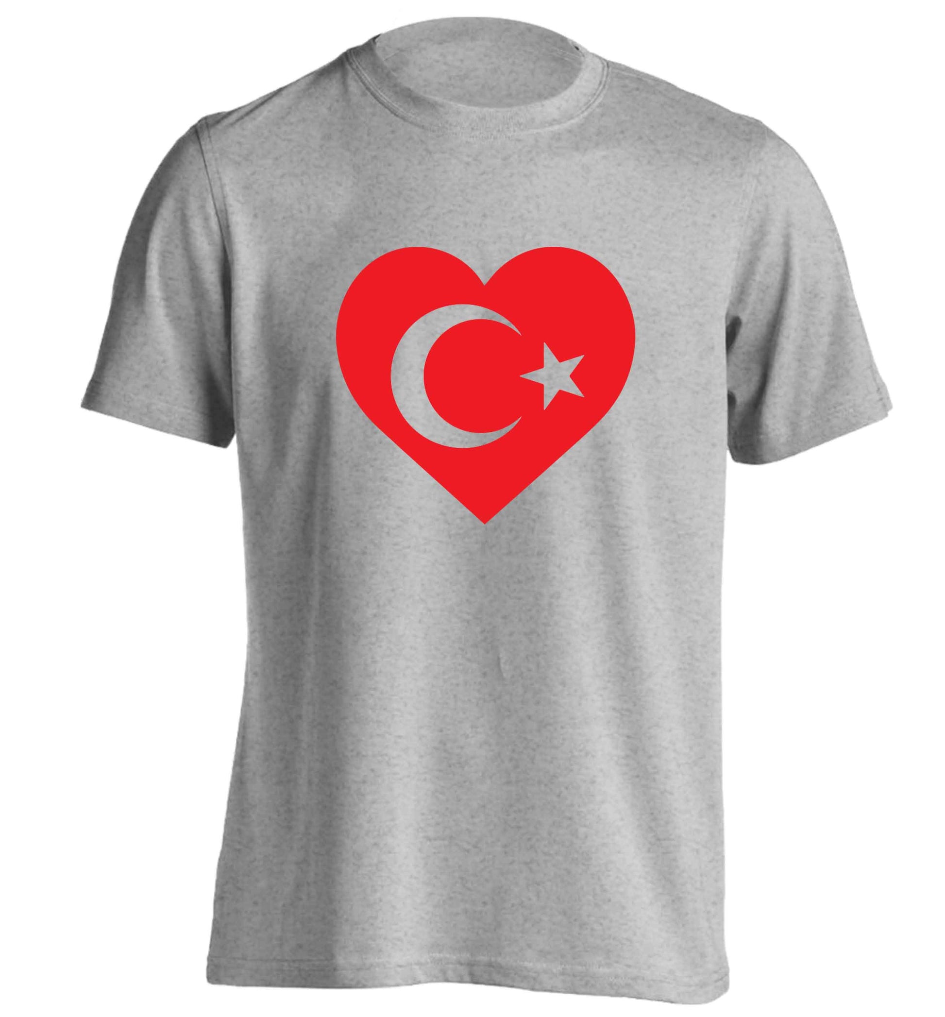 Union Jack Heart adults unisex grey Tshirt 2XL