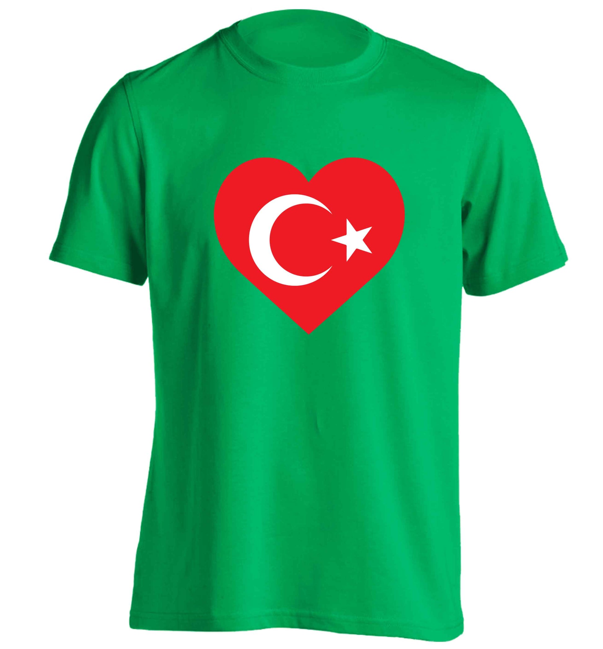 Union Jack Heart adults unisex green Tshirt 2XL