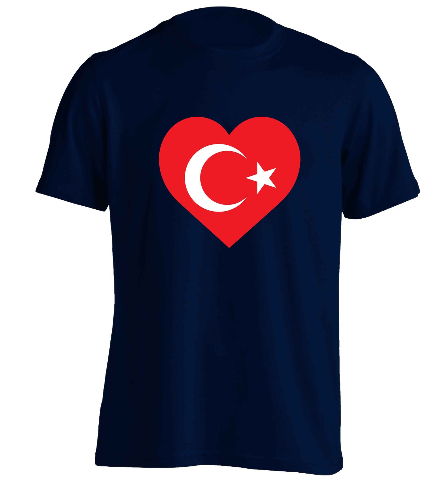 Union Jack Heart adults unisex navy Tshirt 2XL