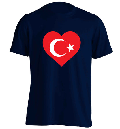 Union Jack Heart adults unisex navy Tshirt 2XL