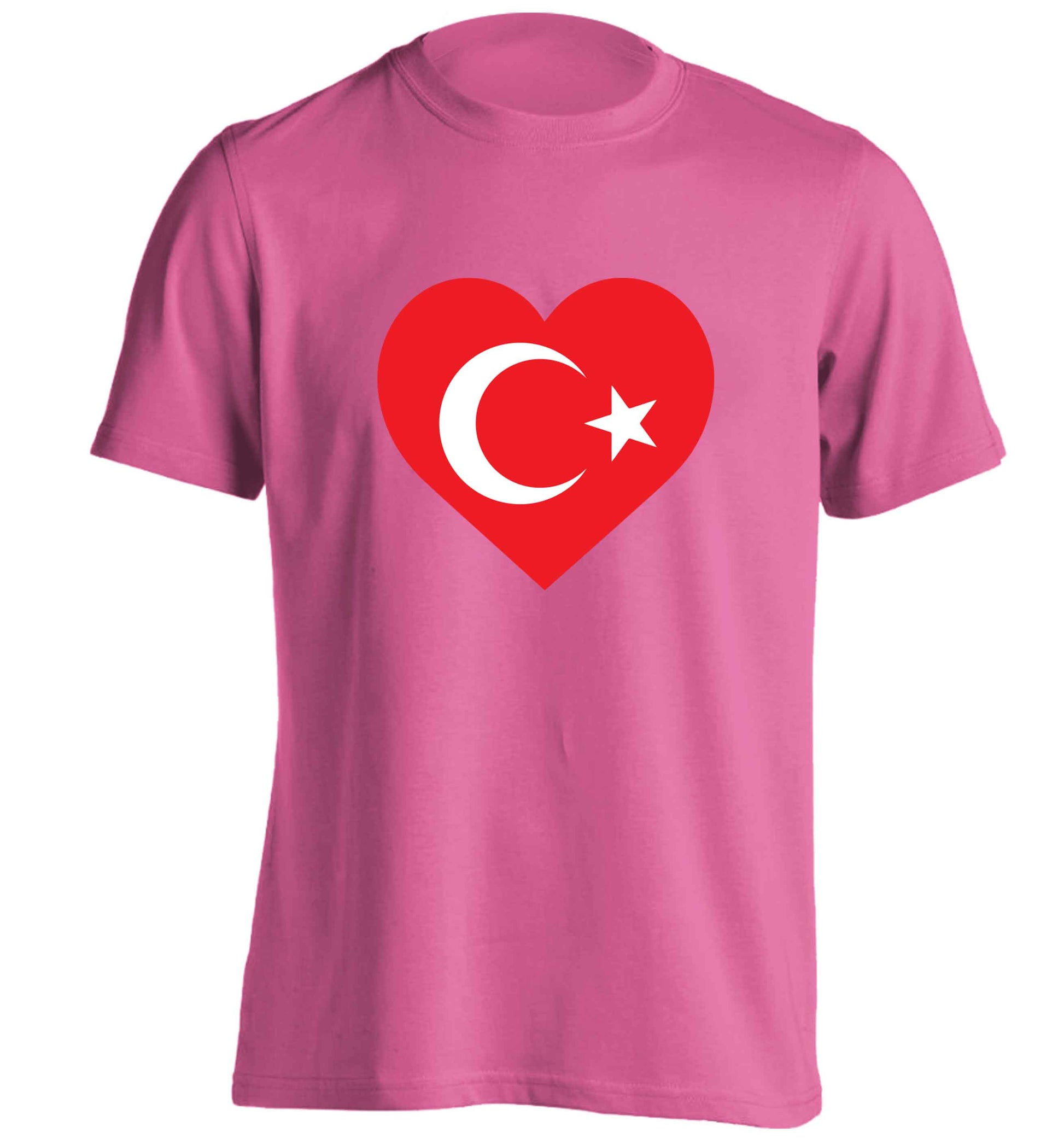 Union Jack Heart adults unisex pink Tshirt 2XL
